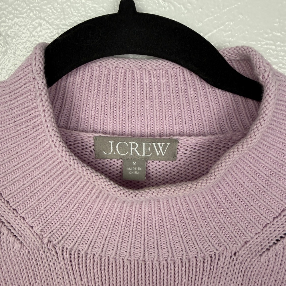 J.Crew Heritage Rollneck Cotton Sweater Peppermint Ice Lilac Purple Medium - Picture 6 of 9